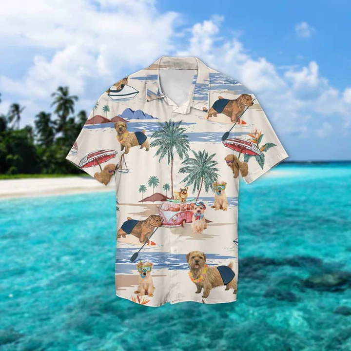 Norfolk Terrier Summer Beach Hawaiian Shirt, Hawaiian Shirts for Men women Short Sleeve Aloha Beach Shirt HO0898