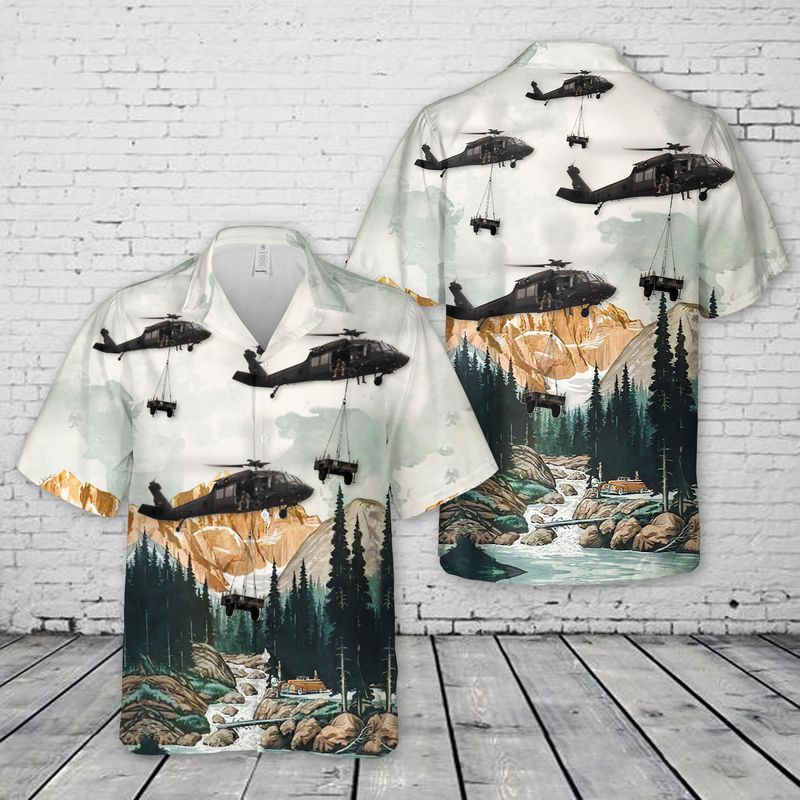 Colorado Army National Guard UH-60 Black Hawk helicopter, 2nd Battalion 135th Aviation Regiment Hawaiian Shirt HO3055