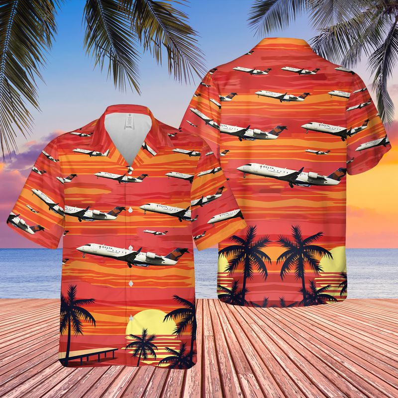 Endeavor Air Bombardier CRJ-200LR Hawaiian Shirt, Hawaiian shirt for men, dad husband veteran HO3773