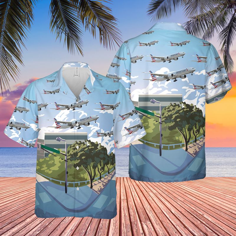 American Airlines Boeing 777-300ER Hawaiian Shirt, Hawaiian shirt for men, dad husband veteran HO3765
