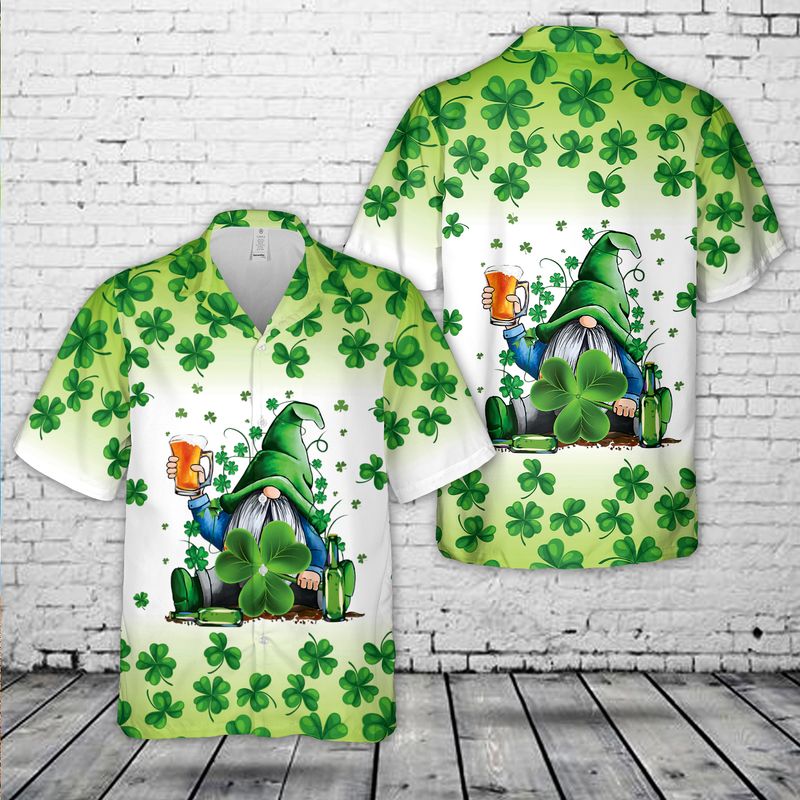 Gnomies Beer St. Patrick's Day Hawaiian Shirt, Hawaiian Shirt for Men Dad PO0028