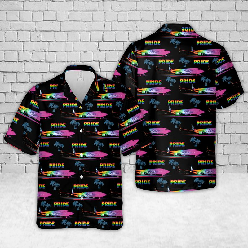 Alaska Fly With Pride Hawaiian Shirt For Gaymer, Lesbian Hawaiian 3D Shirt For Pride Month HO4563