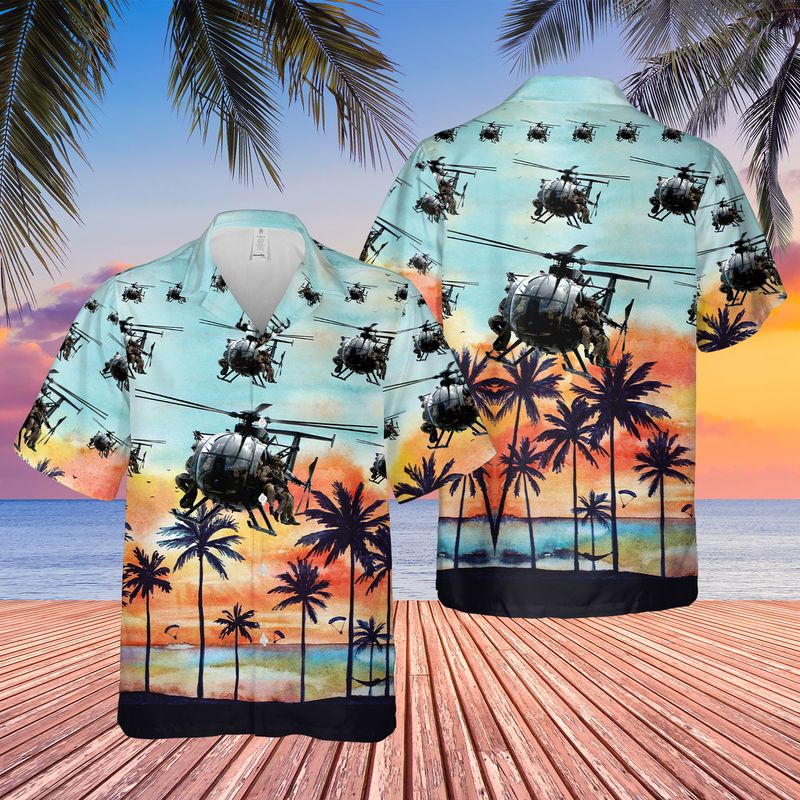 US Army 160th Special Operations Aviation Regiment MH-6M Little Bird Hawaiian Shirt HO3067