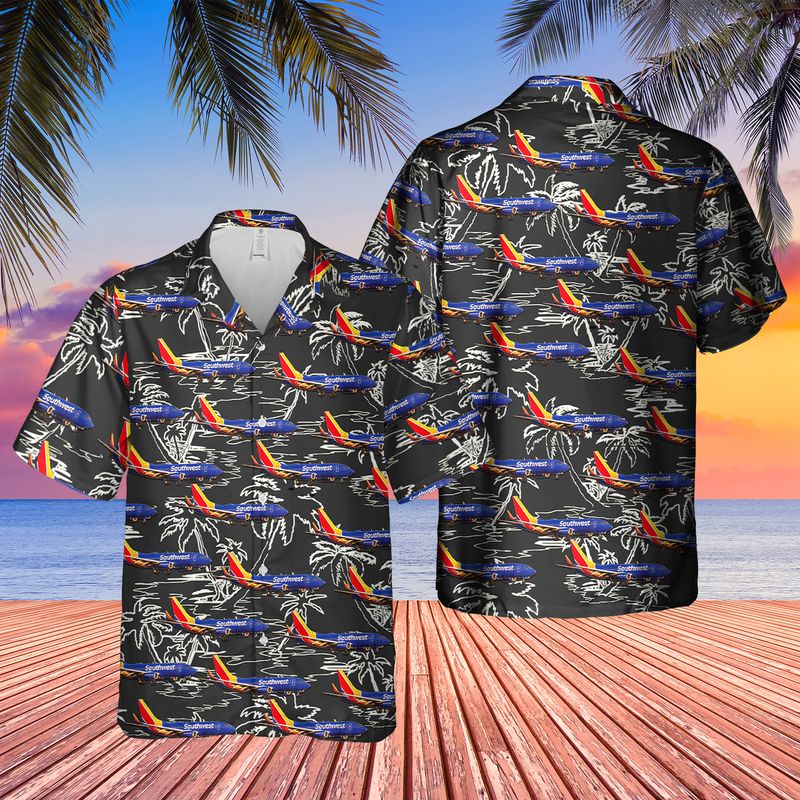 Southwest Airlines Boeing 737-7H4 Hawaiian Shirt, Hawaiian shirt for men, dad husband veteran HO0073