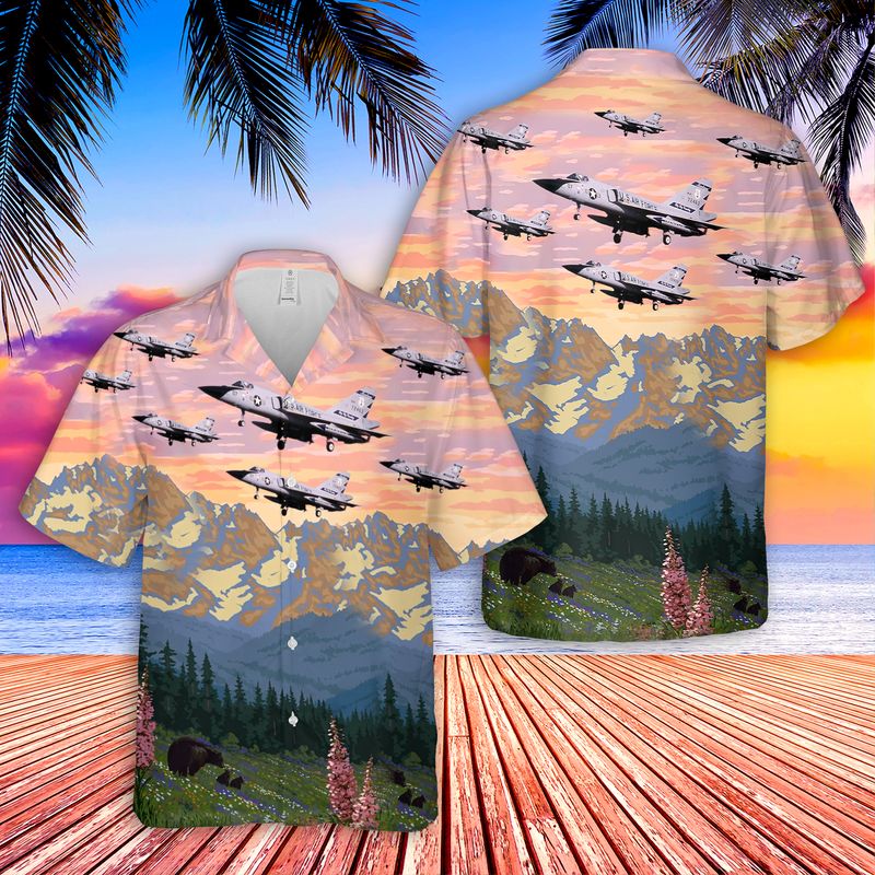 US Air Force Convair F-106A Delta Dart Montana Hawaiian Shirt, Hawaiian shirt for men, dad husband veteran HO0303