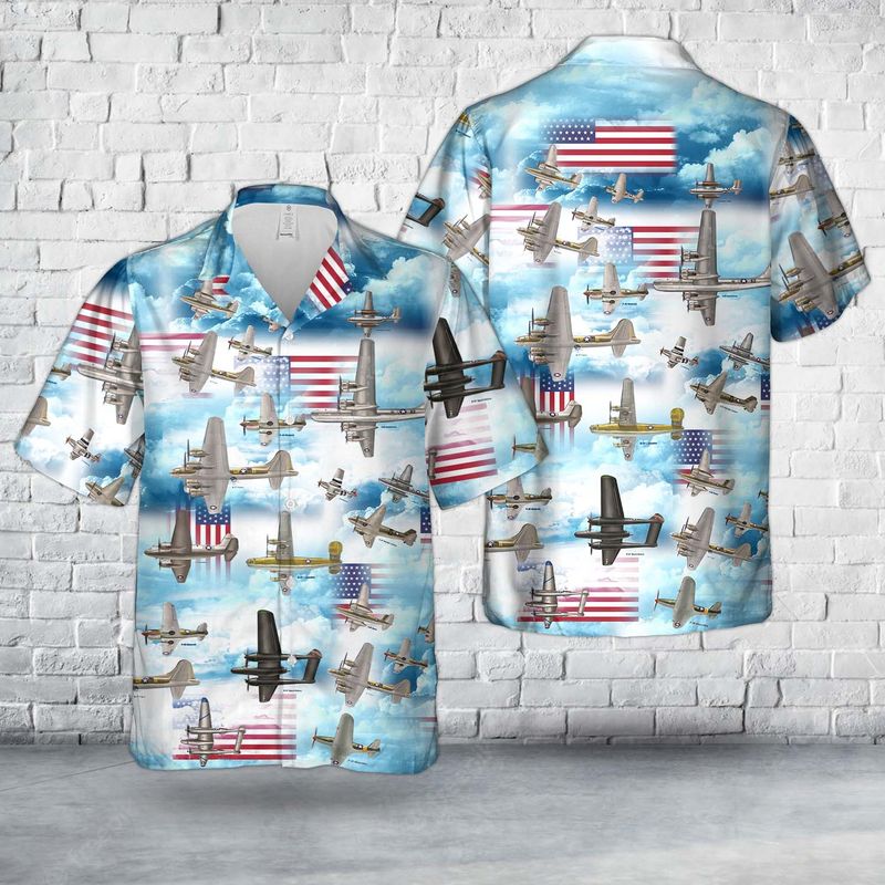 USAAF Warbirds WWII Airplane Hawaiian Shirt HO2842