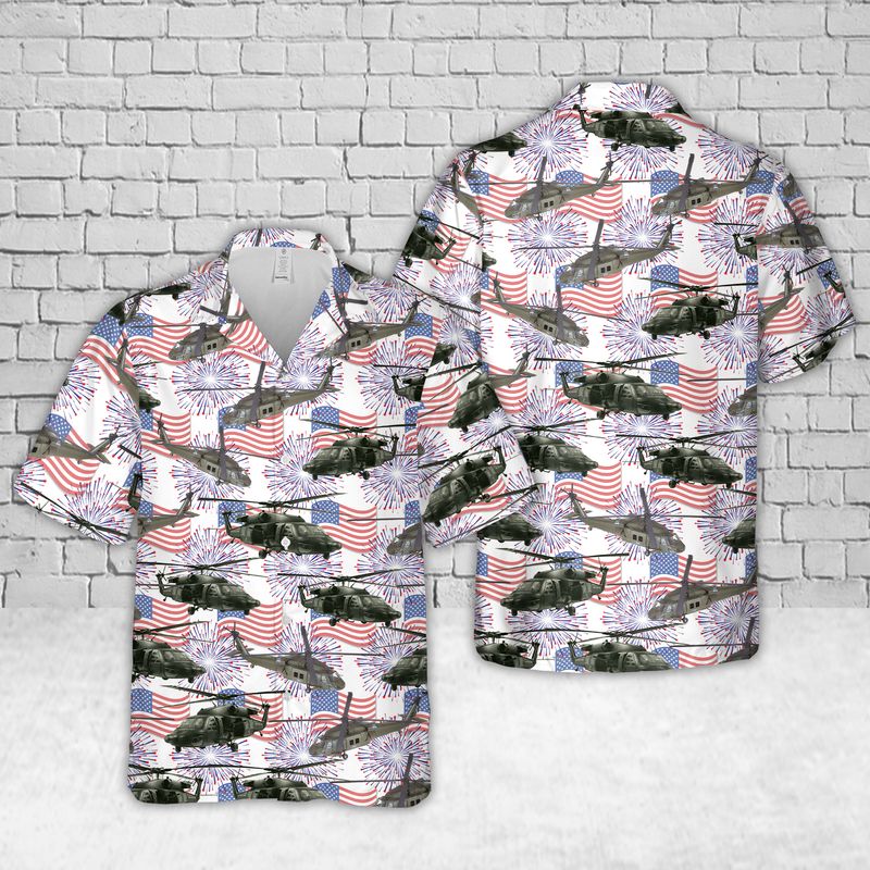 US Army Sikorsky UH-60 Black Hawk Hawaiian Shirt HO3115
