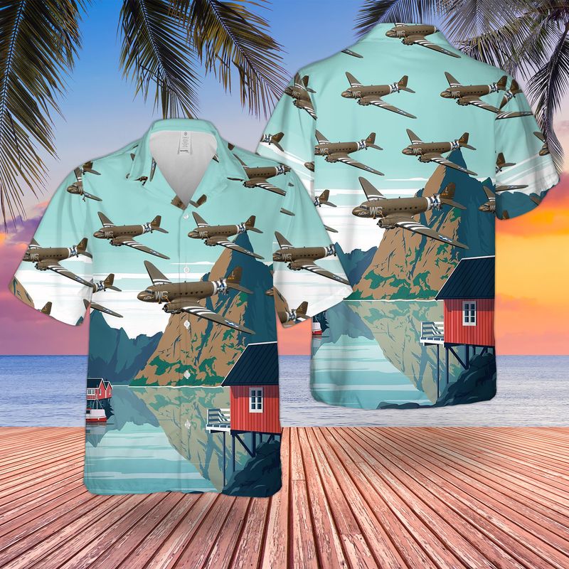 US Army Douglas C-47 Skytrain Hawaiian Shirt HO3051