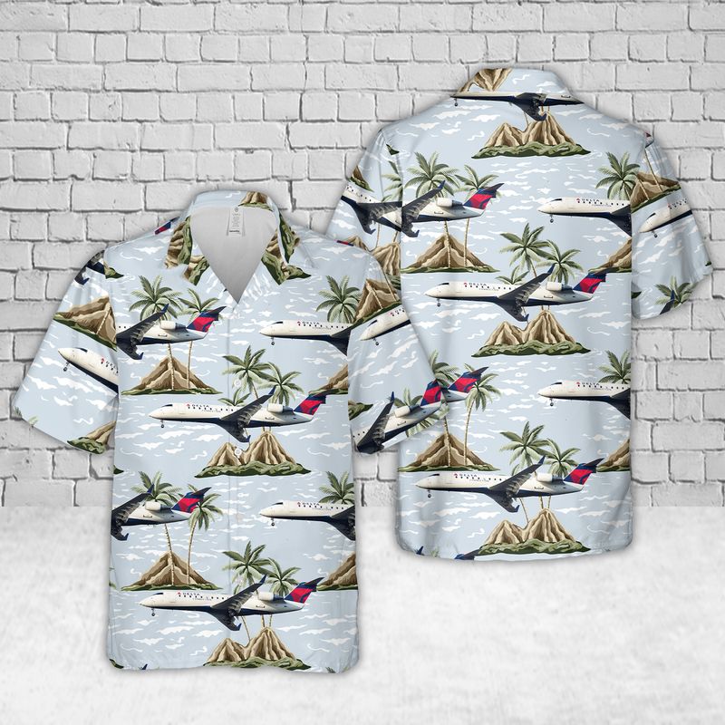 Endeavor Air Bombardier CRJ-200 Hawaiian Shirt, Hawaiian shirt for men, dad husband veteran HO3760