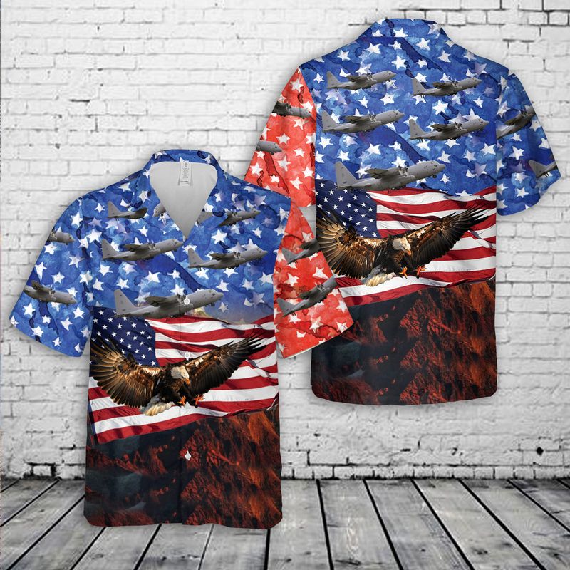 US Air Force Lockheed EC-130H Compass Call Of 41st EWS, 4th Of July Hawaiian Shirt HO3313