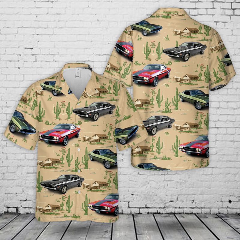 Dodge Challenger Hawaiian Shirt, Hawaiian shirt for men, dad husband car lover HO0009