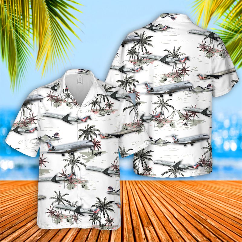 PSA Airlines Bombardier CRJ-900 Hawaiian Shirt, Hawaiian shirt for men, dad husband veteran HO3762