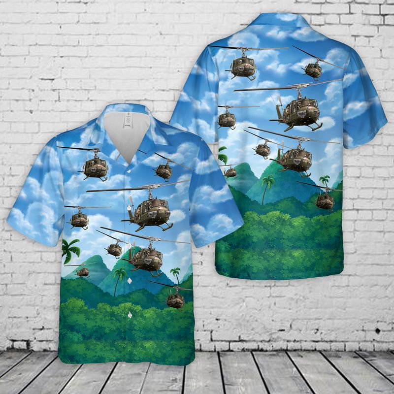 US Army Bell UH-1 Huey Hawaiian Shirt HO3080