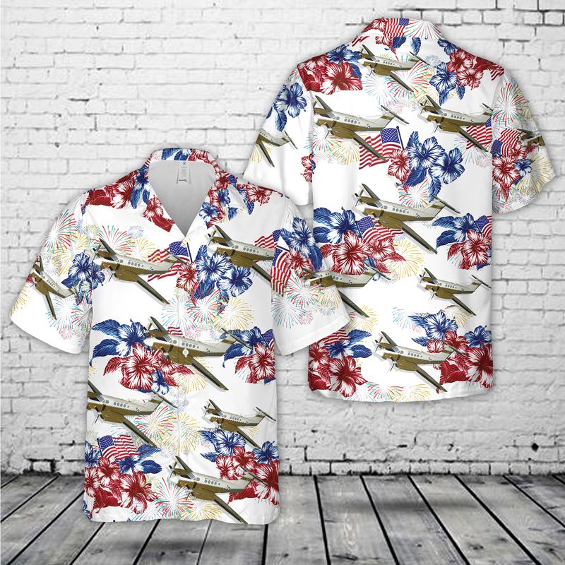 US Army Beechcraft C-12 Huron aircraft, 4th Of July Hawaiian Shirt HO3298