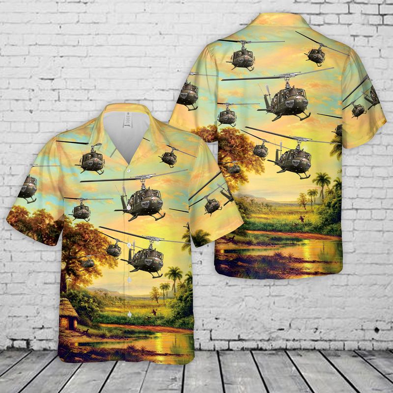 US Army Bell UH-1 Huey Hawaiian Shirt HO3088