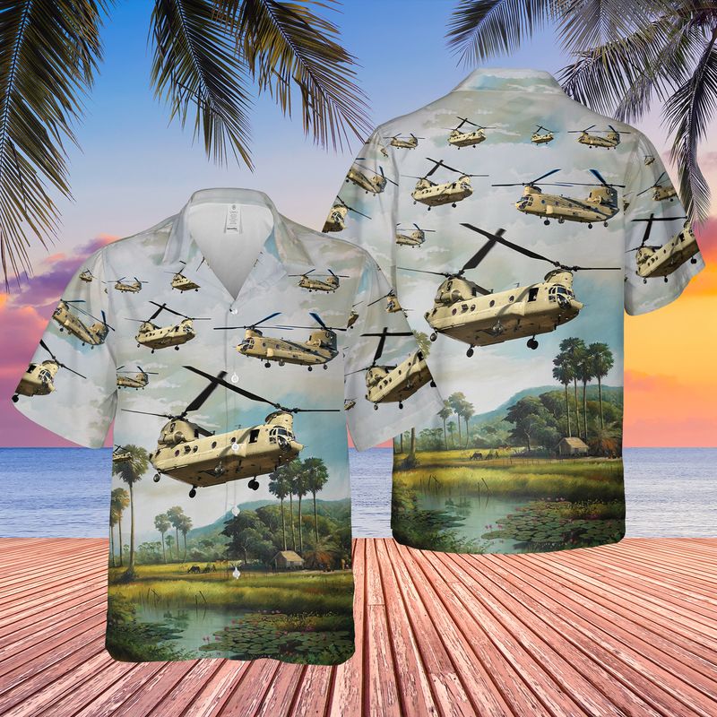 US Army Boeing CH-47 Chinook Hawaiian Shirt HO3107