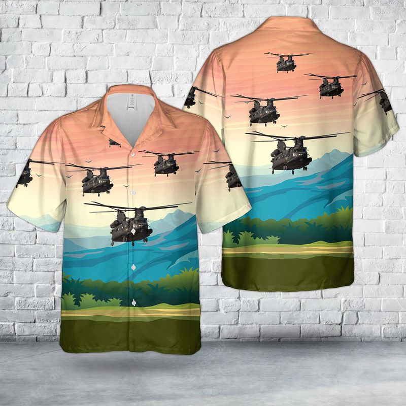 US Army Boeing MH-47G Chinook (414) Hawaiian Shirt HO3017