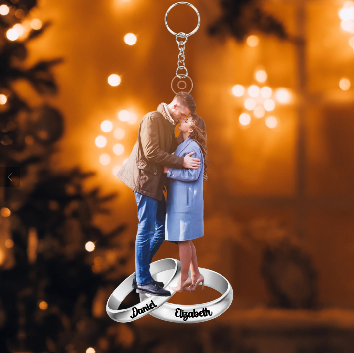 Personalized Photo Keychain - Gift For Couple, Wife, Husband KO0036