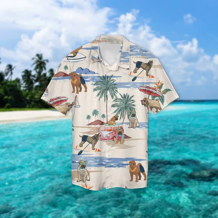 Shar Pei Summer Beach Hawaiian Shirt, Hawaiian Shirts for Men Women Short Sleeve Aloha Beach Shirt HO0875