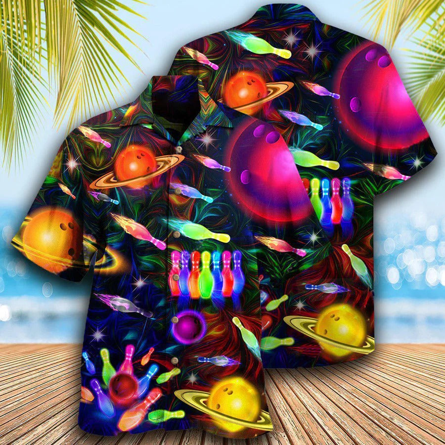 3D Bowling Hawaiian Shirt, Colorful Bowling Roll Hawaiian Shirt, Bowling Independence Day Aloha Shirt For Men - Perfect Gift For Bowling Lovers, Bowlers HO0026