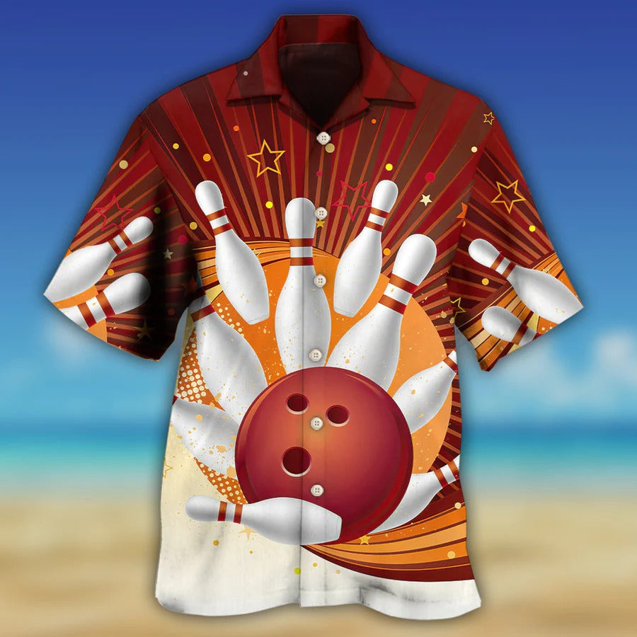 3D Bowling Hawaiian Shirt, Bowling Painting Hawaiian Shirt, Bowling Strike Aloha Shirt For Men - Perfect Gift For Bowling Lovers, Bowlers HO4054