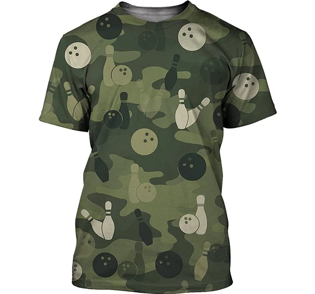 Bowling Camoufla Shirts, 3D Bowling Player Shirt TO1080