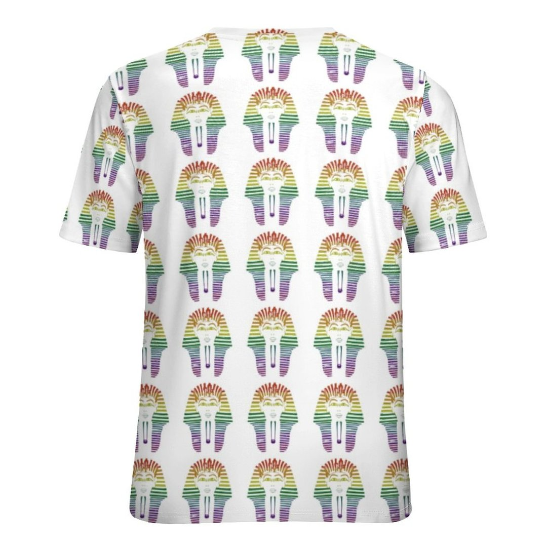 Rainbow Gay Lgbtq Pride Month Egyptian Pharaoh Short Sleeve Shirt Women Plus Size Blouse Tunics Tops LO0911