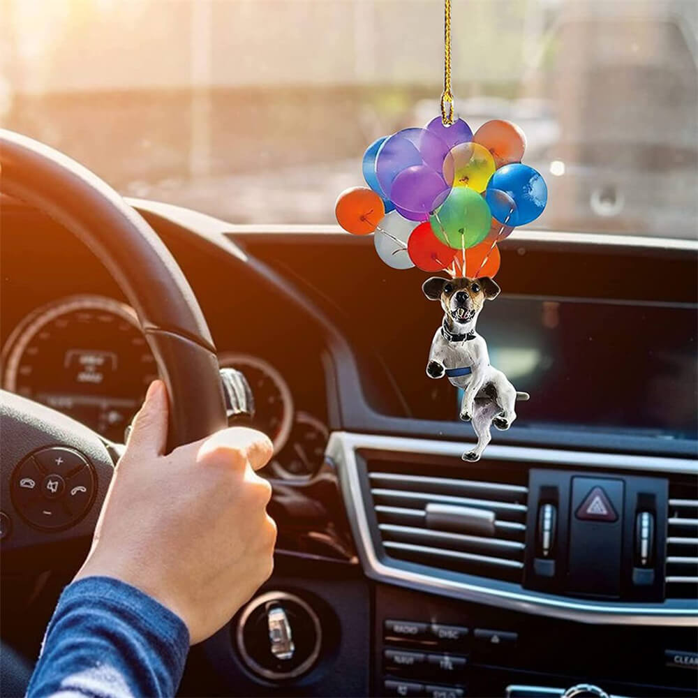 Jack Russell Terrier Dog Fly With Bubbles Car Hanging Ornament Dog Ornament Lasfour OO0786