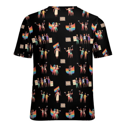 Love Is Love Lgbt Pride Month Pattern Tee 3S Shirt For Lesbian Women, Gaymer Couple 3D Tshirt LO0919