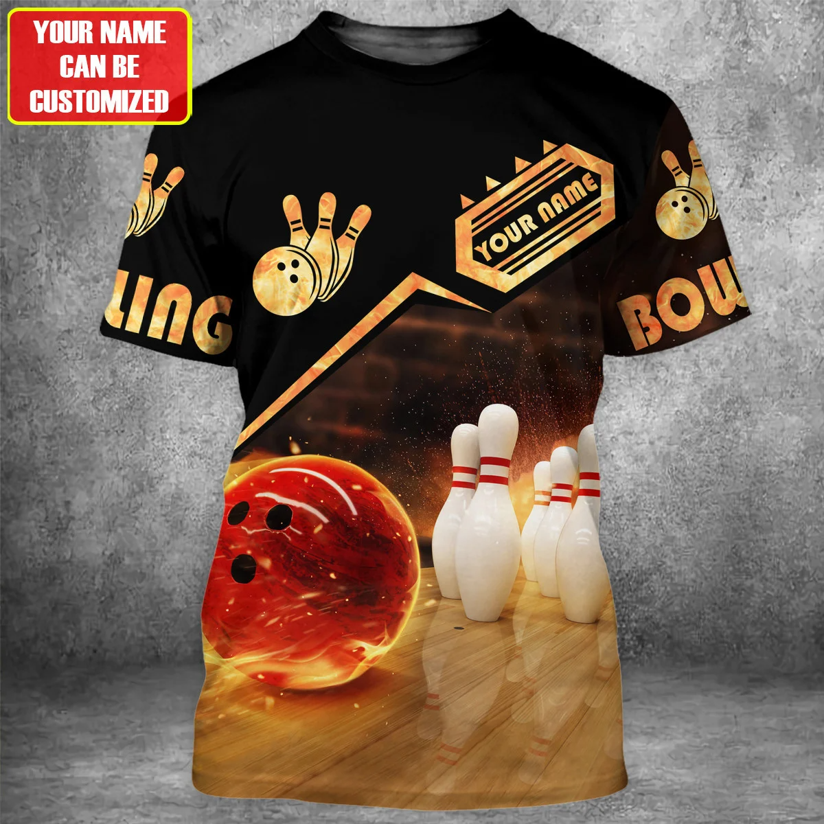 Customized Name Bowling Fire Unsiex Shirt Men Women Gift For Bowling Player TO1336