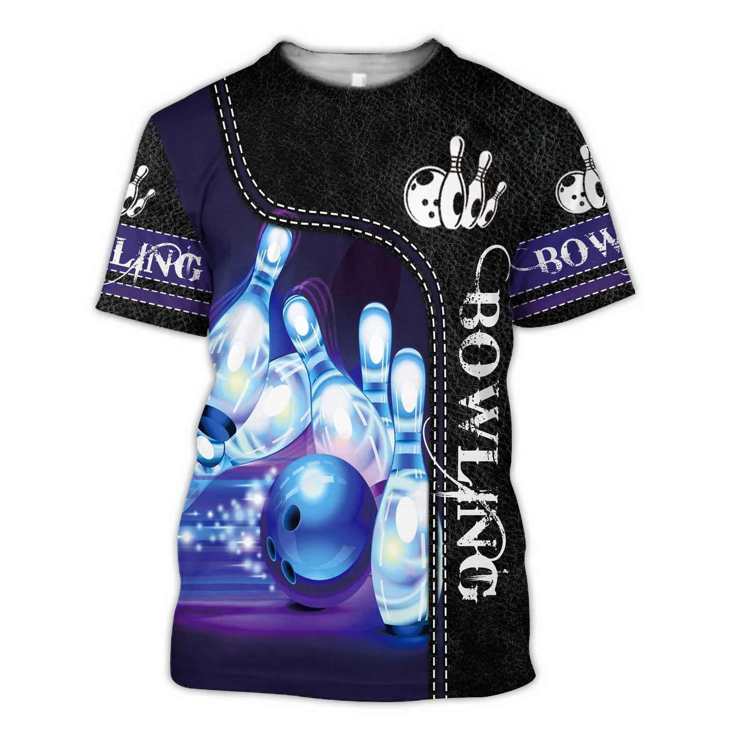 Mens Bowling Shirt 3D All Over Print, Custom Name Bowler Tshirt, Bowling Team Uniform TO1339