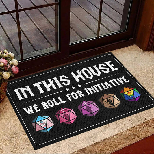 Pride Decor Doormat In This House We Roll For Initiative Lgbt Home Decor Gifts Doormat LO1289