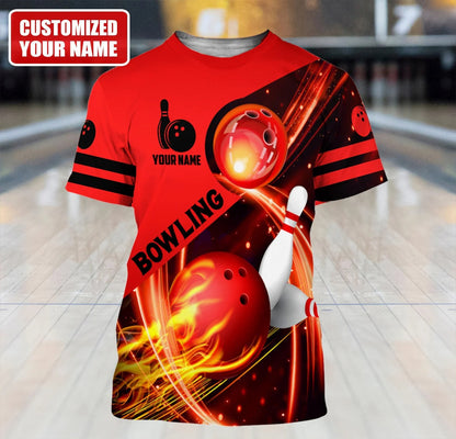 Custom Red Bowling 3D All Over Print Unisex Shirt Men Women TO1346