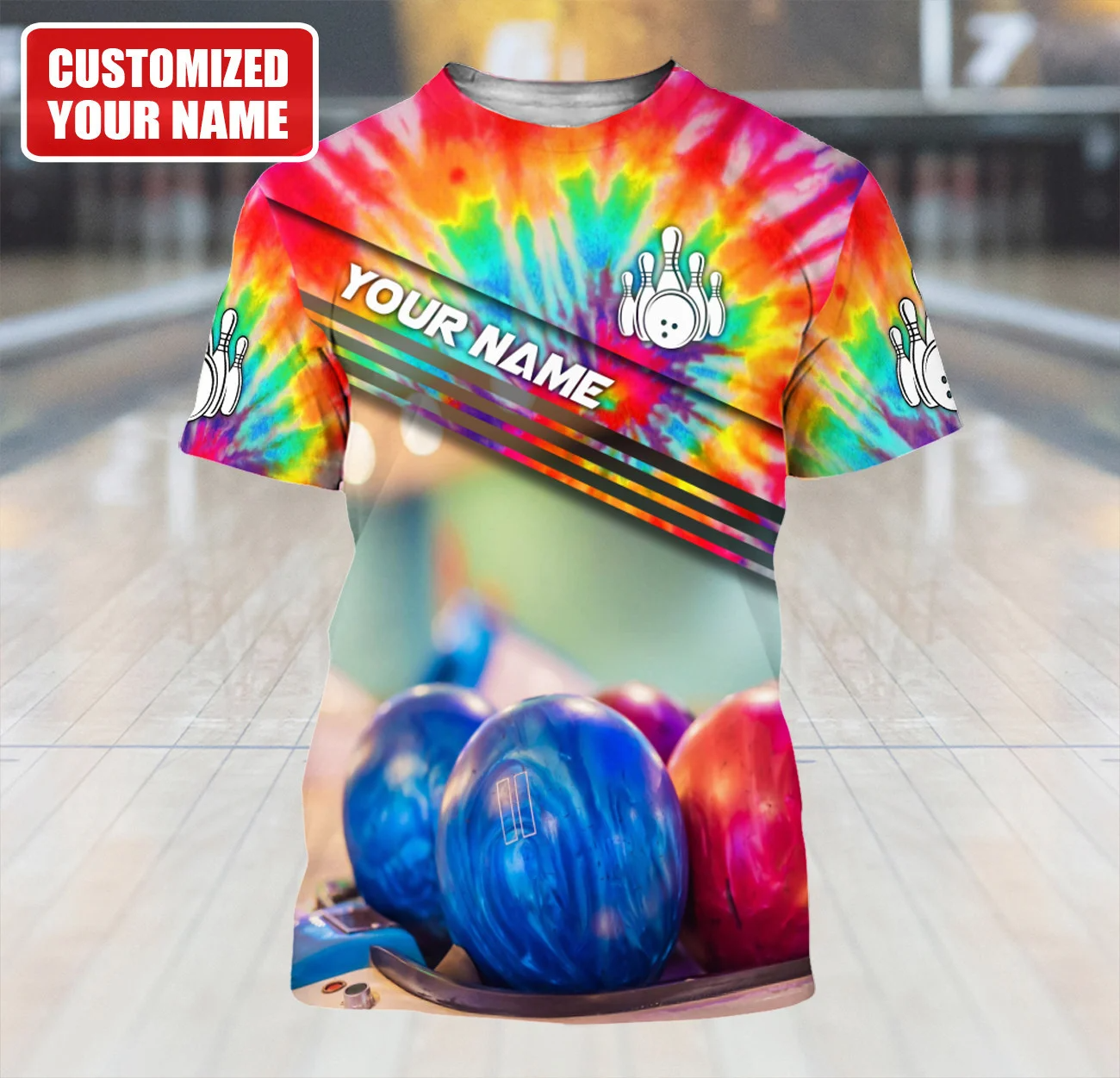 Customized 3D Tie Dye Bowling Shirt Men Women TO1348
