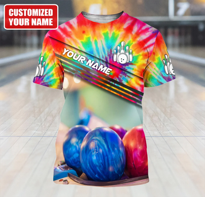 Customized 3D Tie Dye Bowling Shirt Men Women TO1348
