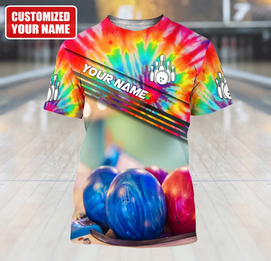 Customized 3D Tie Dye Bowling Shirt Men Women TO1348