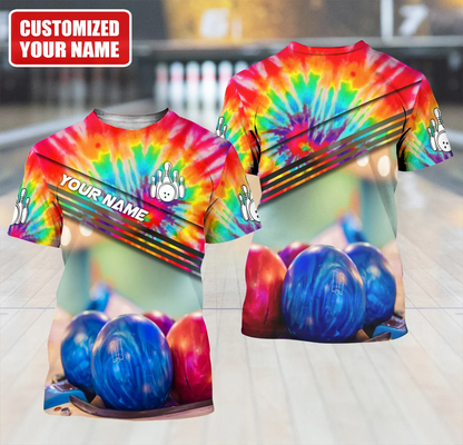 Customized 3D Tie Dye Bowling Shirt Men Women TO1348