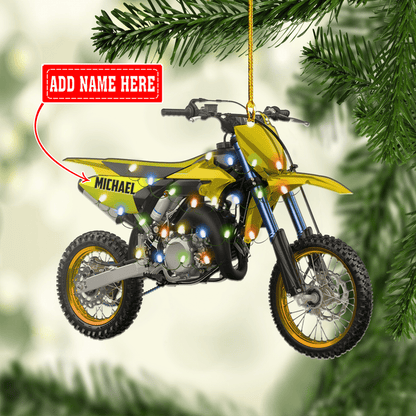 Personalized Motocross Ornament, Biker Christmas Ornament, Motorcycle Ornament, Dirt Bike Ornament, Custom Name Ornament for Men SO0657