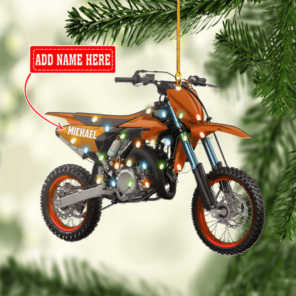 Personalized Motocross Ornament, Biker Christmas Ornament, Motorcycle Ornament, Dirt Bike Ornament, Custom Name Ornament for Men SO0657