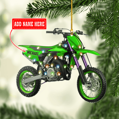 Personalized Motocross Ornament, Biker Christmas Ornament, Motorcycle Ornament, Dirt Bike Ornament, Custom Name Ornament for Men SO0657