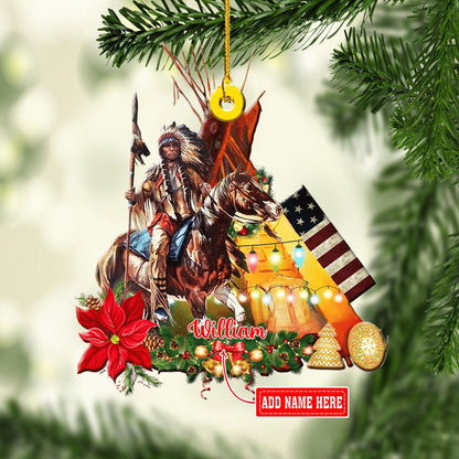 Personalized Native Horses Protect Place Christmas Acrylic Ornaments, Gift for Native American OO1687