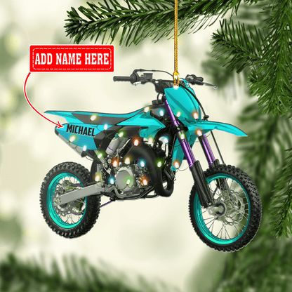 Personalized Motocross Ornament, Biker Christmas Ornament, Motorcycle Ornament, Dirt Bike Ornament, Custom Name Ornament for Men SO0657