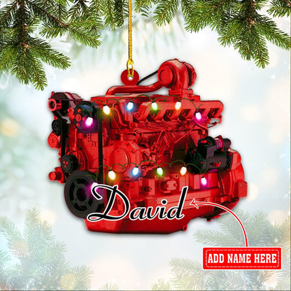 Personalized Tractor Motor Engine Christmas Acrylic Ornaments, 2D Flat Ornament OO1714