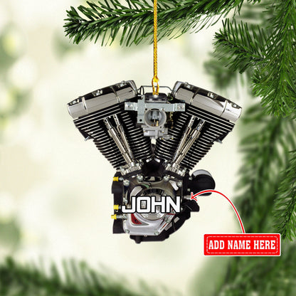 Personalized Evolution Engine Motorcycle Christmas Ornaments, 2D Flat Ornament for Motorcycle Lover OO1715