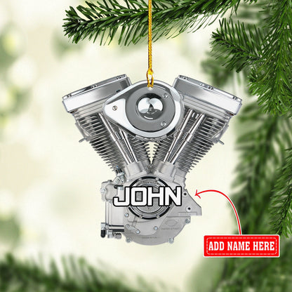 Personalized Evolution Engine Motorcycle Christmas Ornaments, 2D Flat Ornament for Motorcycle Lover OO1715