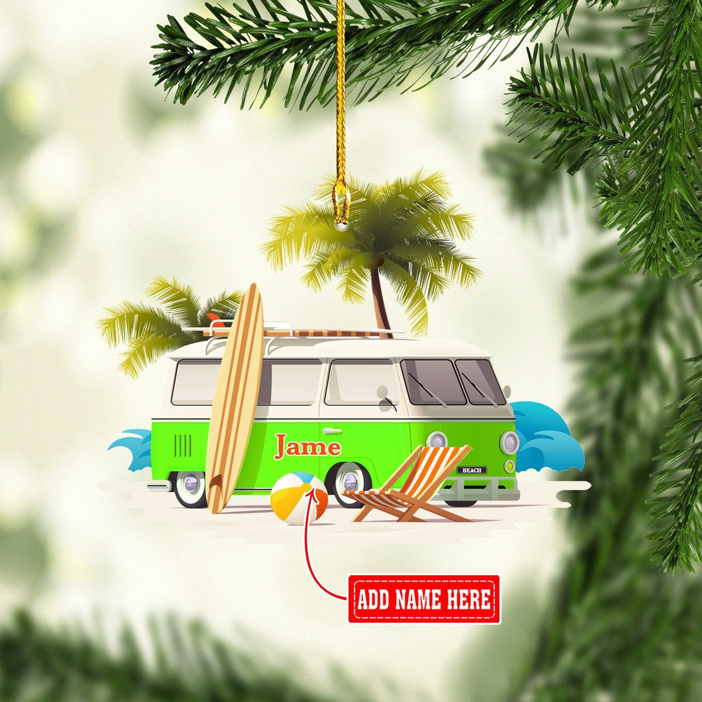 Personalized Camping Beach Multicolor Christmas Ornaments, Gift for Camping Lover OO1709