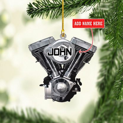 Personalized Evolution Engine Motorcycle Christmas Ornaments, 2D Flat Ornament for Motorcycle Lover OO1715