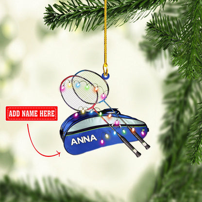 Personalized Badminton Bag Multi Color Christmas Acrylic Ornaments, Gift for Badminton Lover OO1746