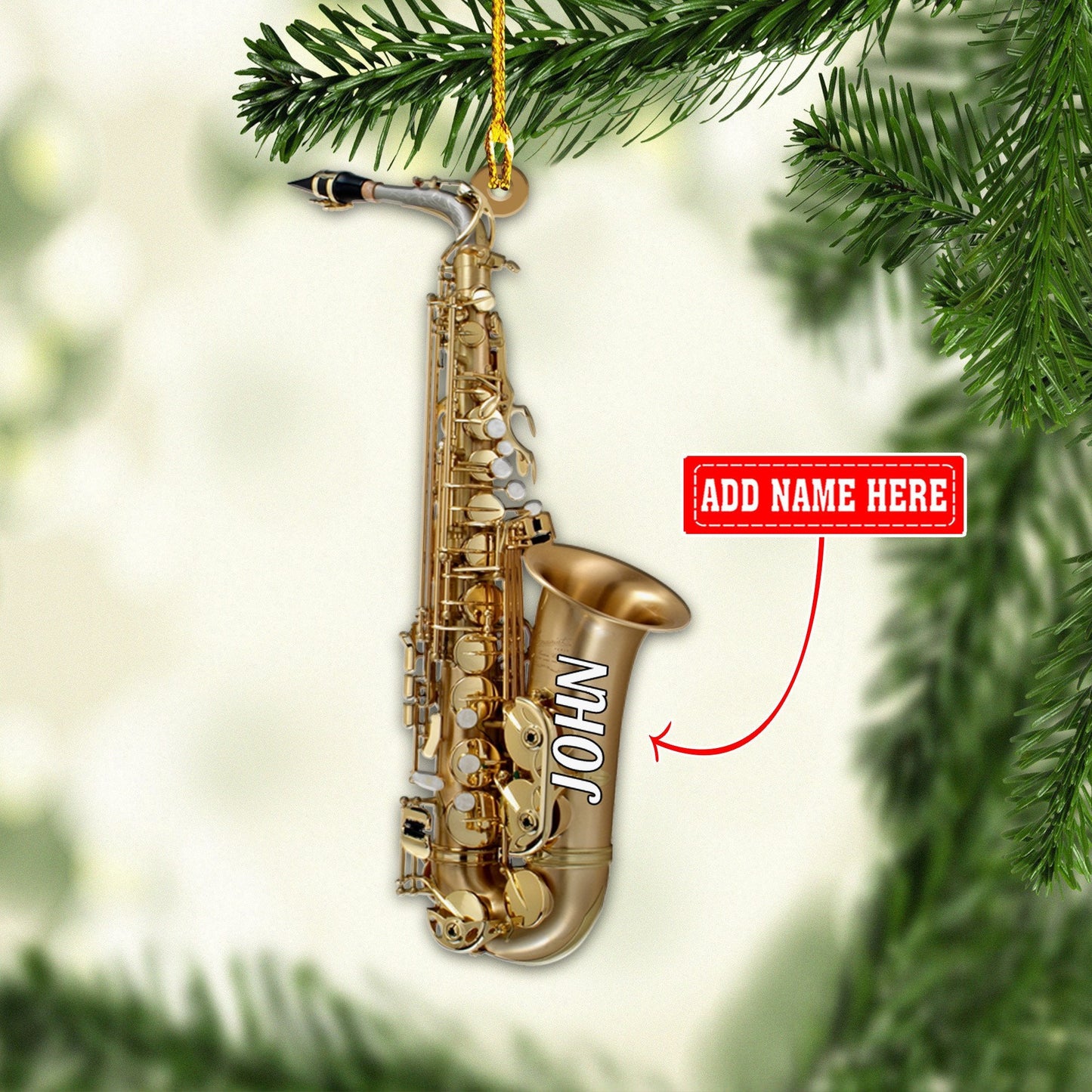 Personalized Saxophone Multi Color Shaped Acrylic Ornaments, Christmas Gift for Saxophone Lovers SO1183