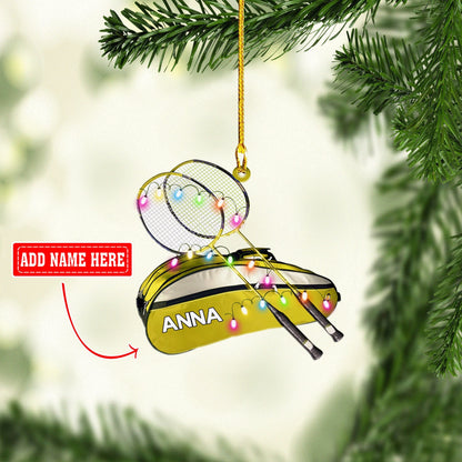Personalized Badminton Bag Multi Color Christmas Acrylic Ornaments, Gift for Badminton Lover OO1746